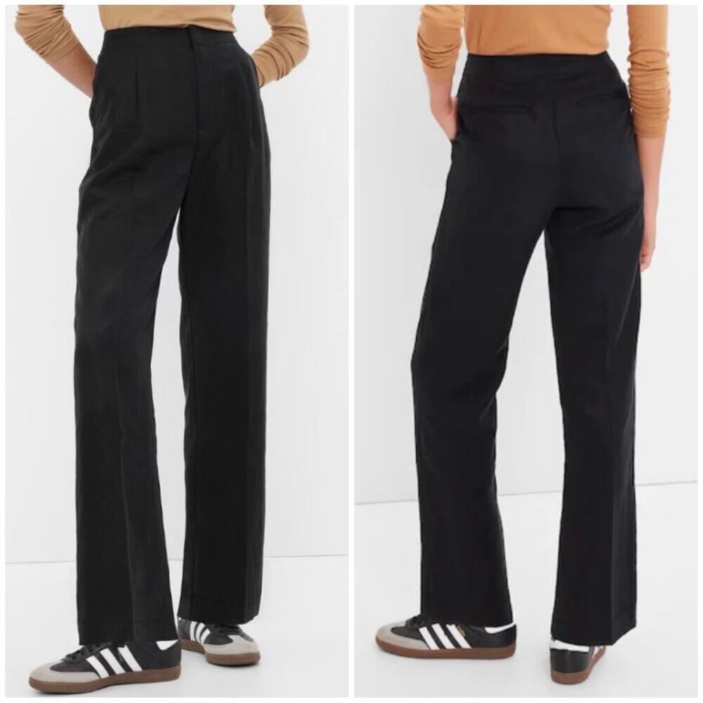 Gap High Rise Softsuit Trouser Pant Black 8 404698